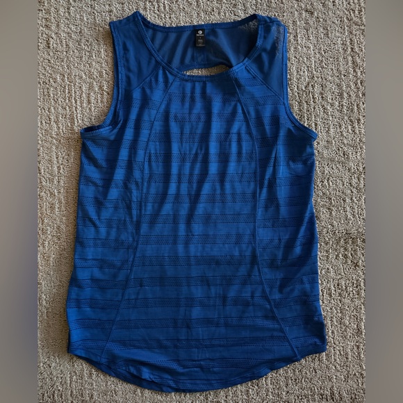90 Degree By Reflex Fitted Ribbed Blue Tank Top - Picture 4 of 5